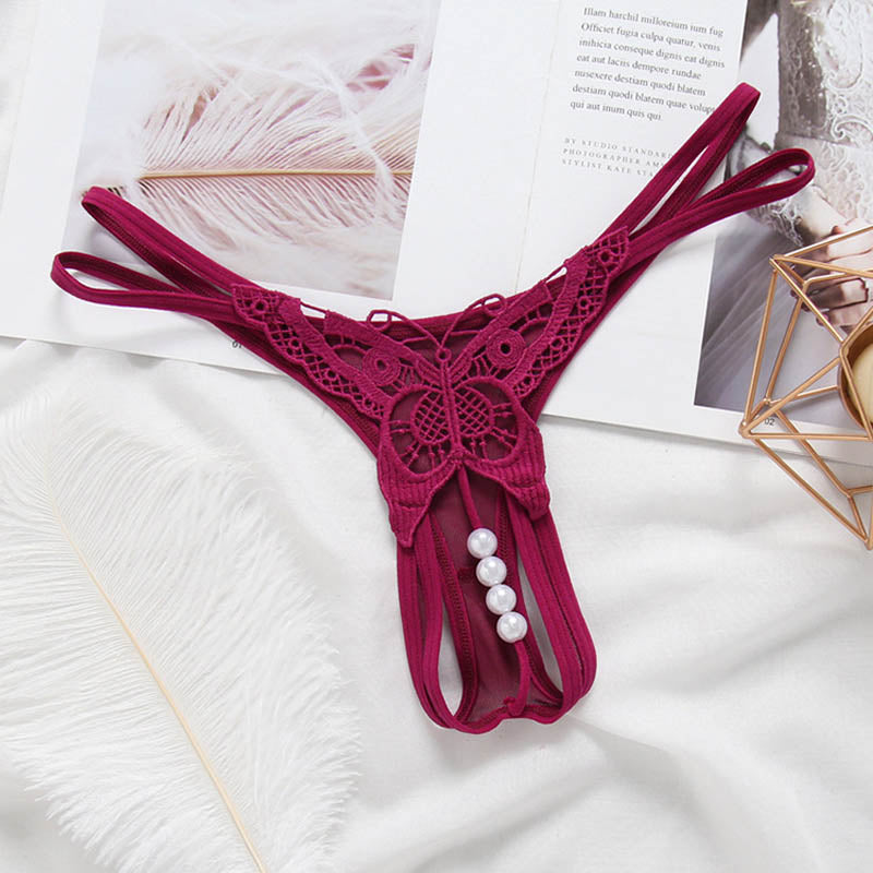 Butterfly Pearled Panties Purple