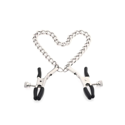 Chained Nipple Clamps Heart