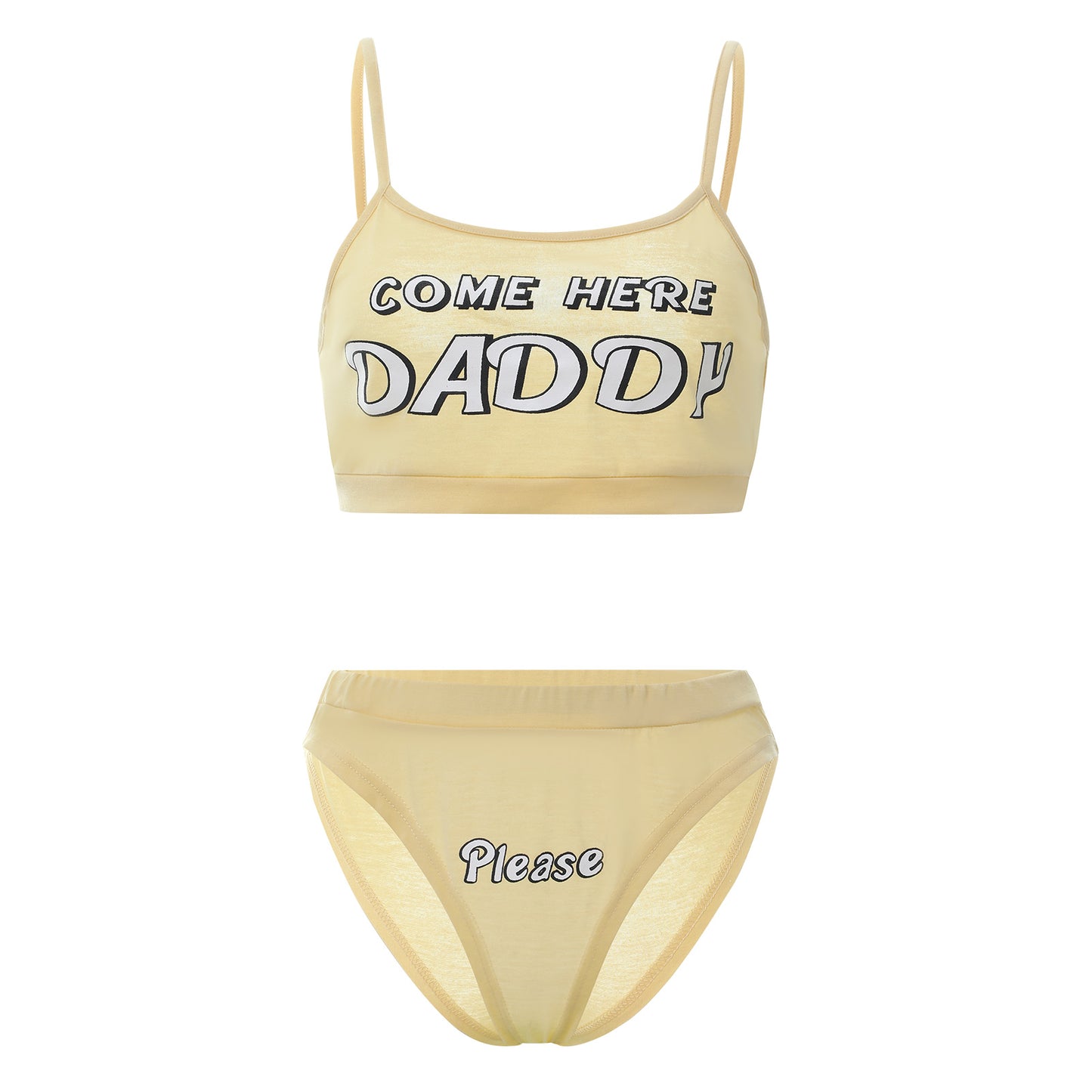 Come here Daddy Top and Panties Set Yellow