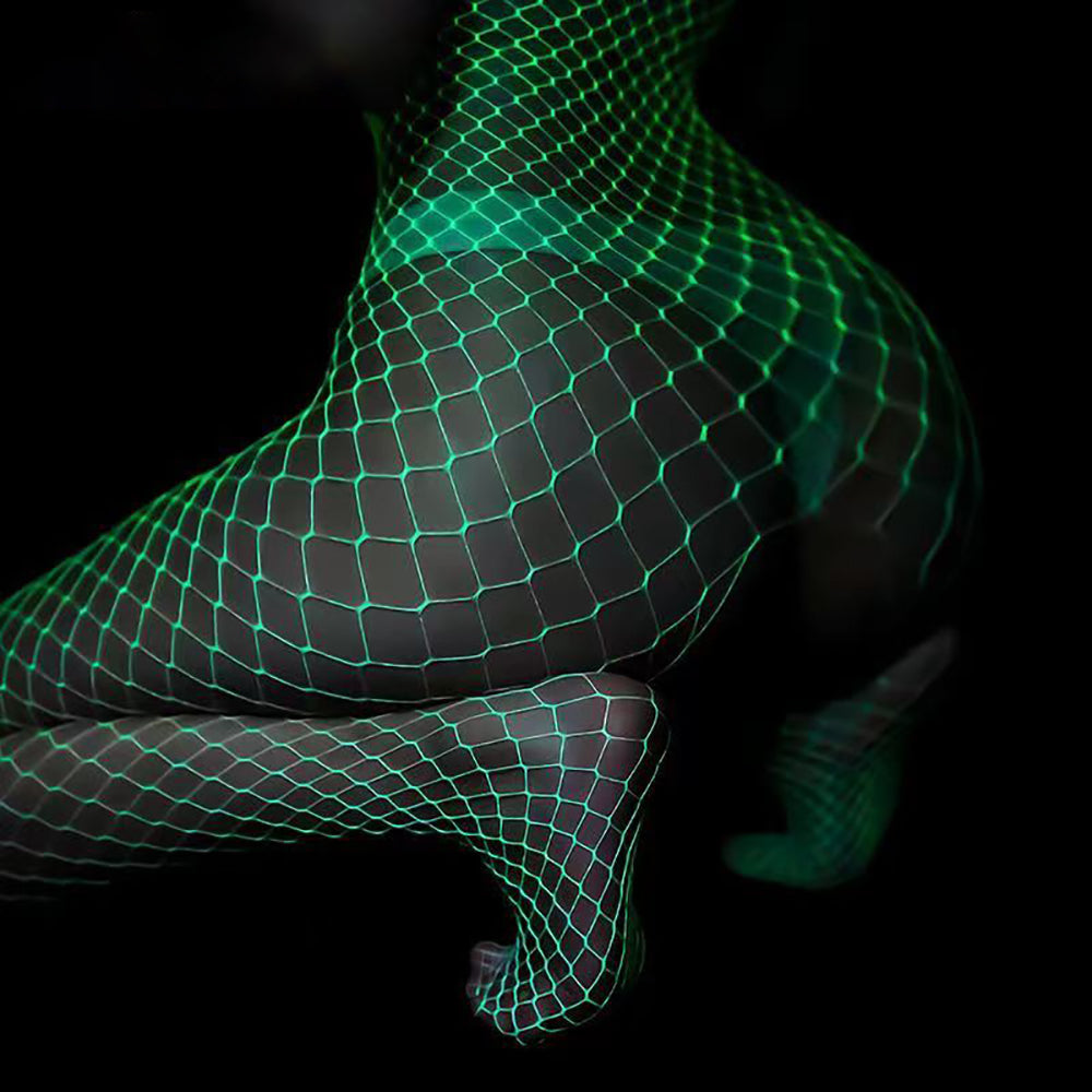 Glow in the Dark Fishnet Bodysuit Hips