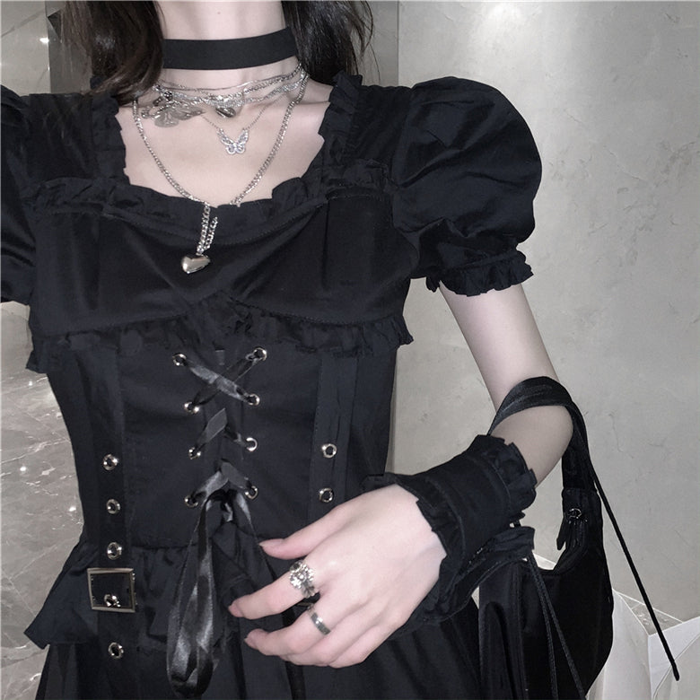 Goth Lolita Black Dress Details