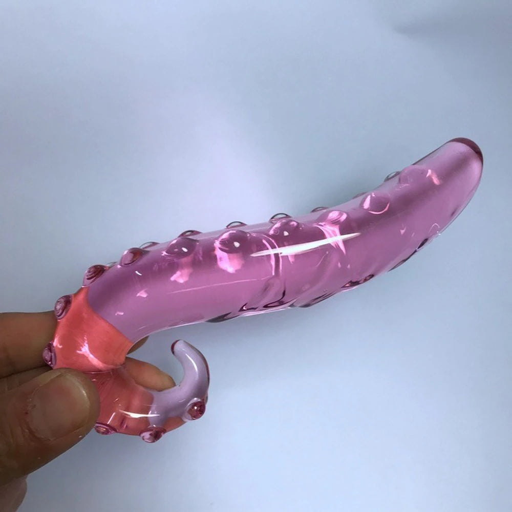 Hand Holding Pink Tentacle Glass Wand Profile