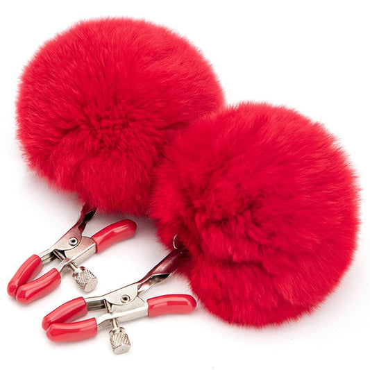 Red Pom Pom Nipple Clamp