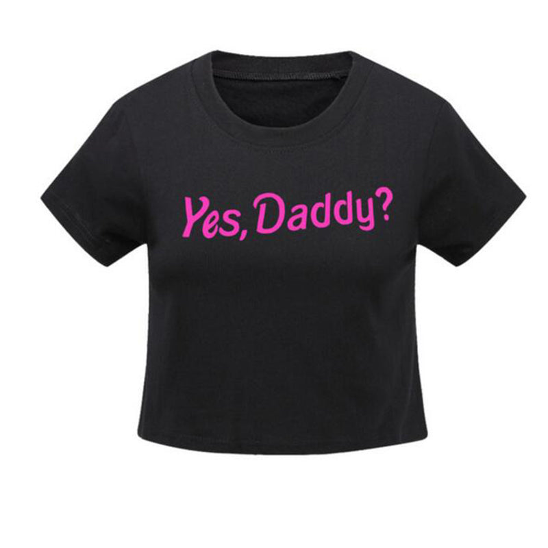 Yes Daddy Black T Shirt Front Side