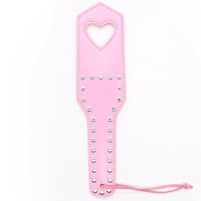 Heart Leather Paddle Pink