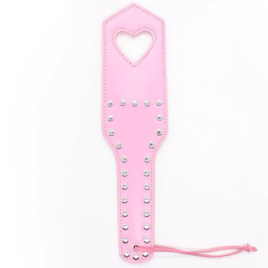 Heart Leather Paddle Pink