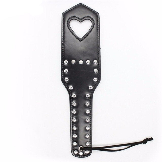 Heart Leather Paddle Black