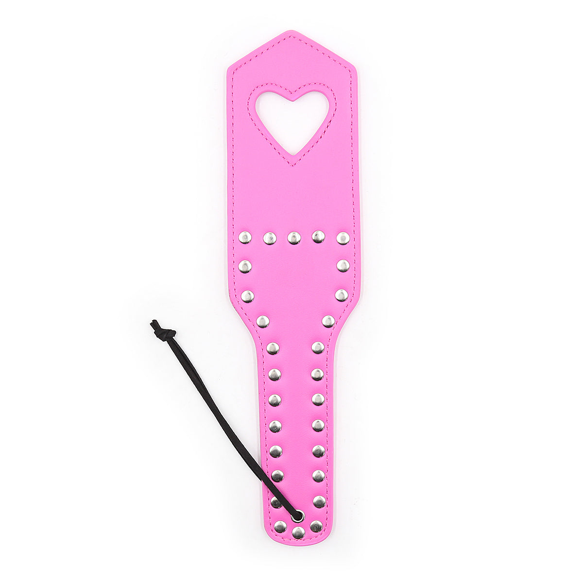 Heart Leather Paddle Dark Pink