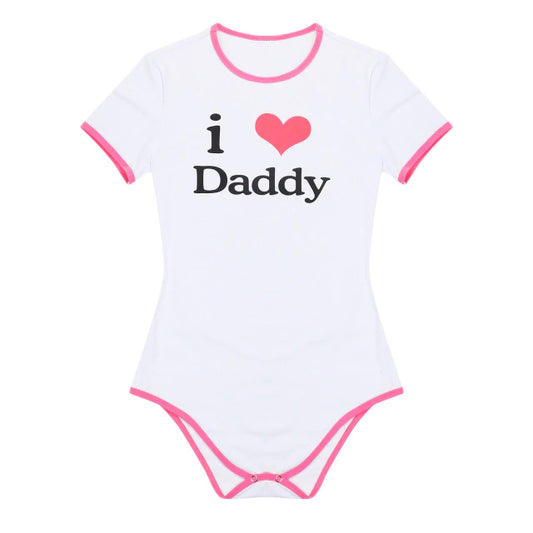 I Love Daddy Onesie Pink Trim
