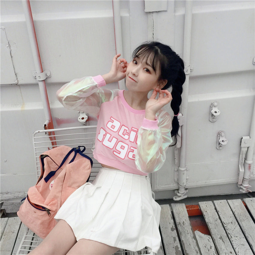 Acid Sugar Crop Top Pink With Dress