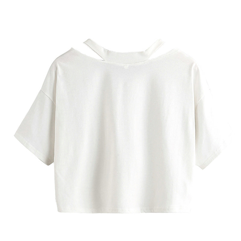 Babygirl Harajuku Crop Top White - Back