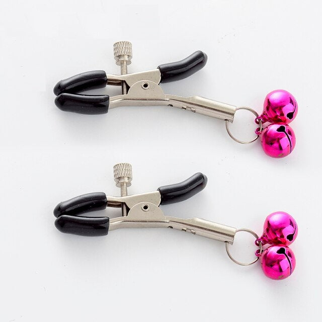 Bell Nipple Clamps Rose Red