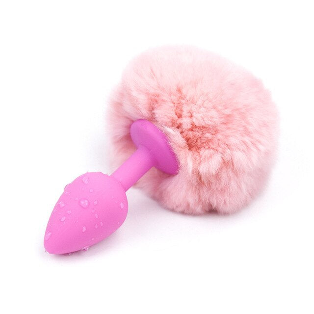 Bunny Tail Silicone Plug Pink