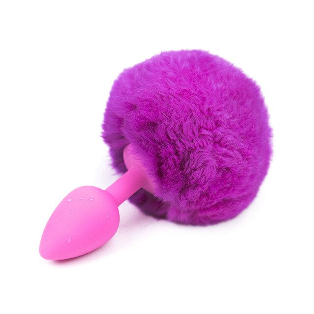 Bunny Tail Silicone Plug Purple