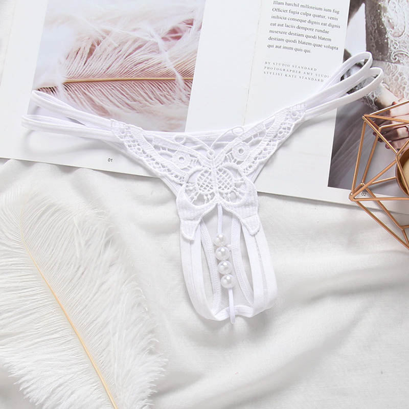 Butterfly Pearled Panties White