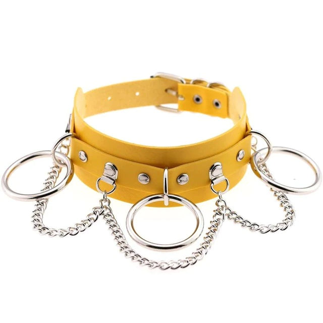 Chained Bratty Collar Yellow