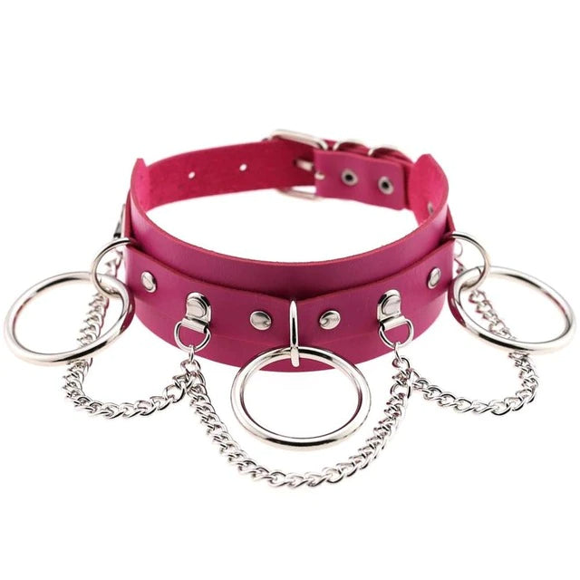 Chained Bratty Collar Rose Red