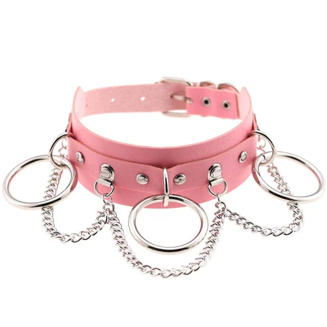 Chained Bratty Collar Pink