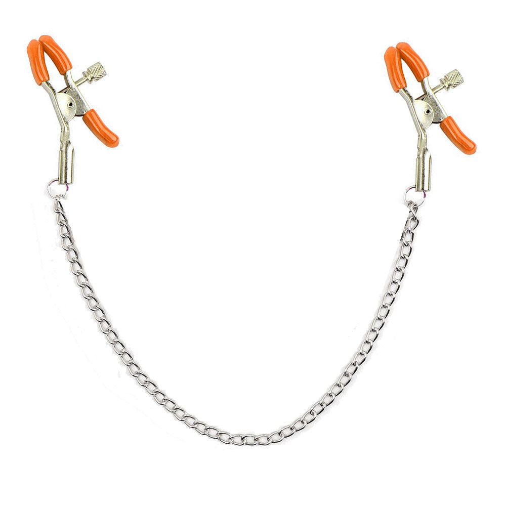 Chained Nipple Clamps Orange
