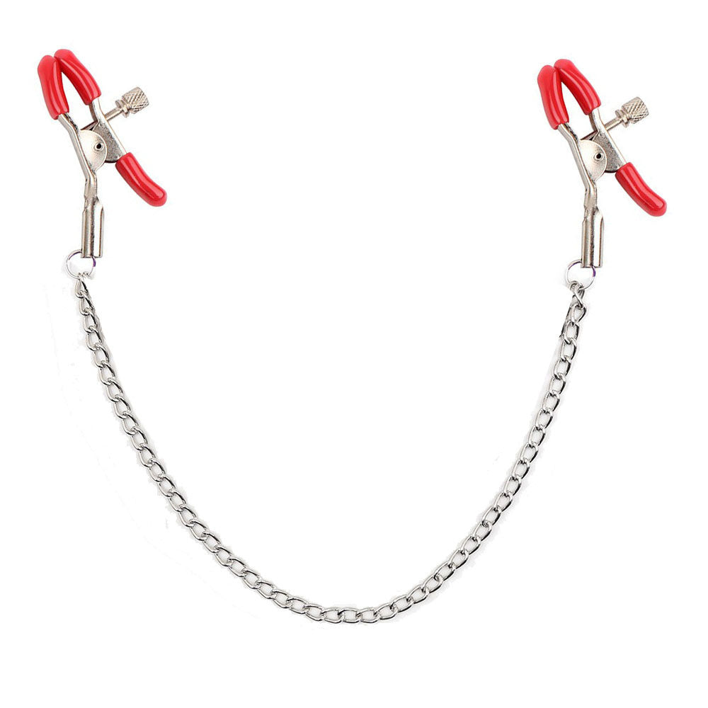 Chained Nipple Clamps Red