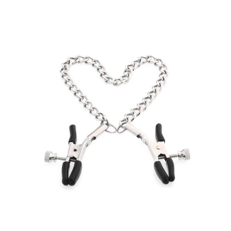 Chained Nipple Clamps Heart