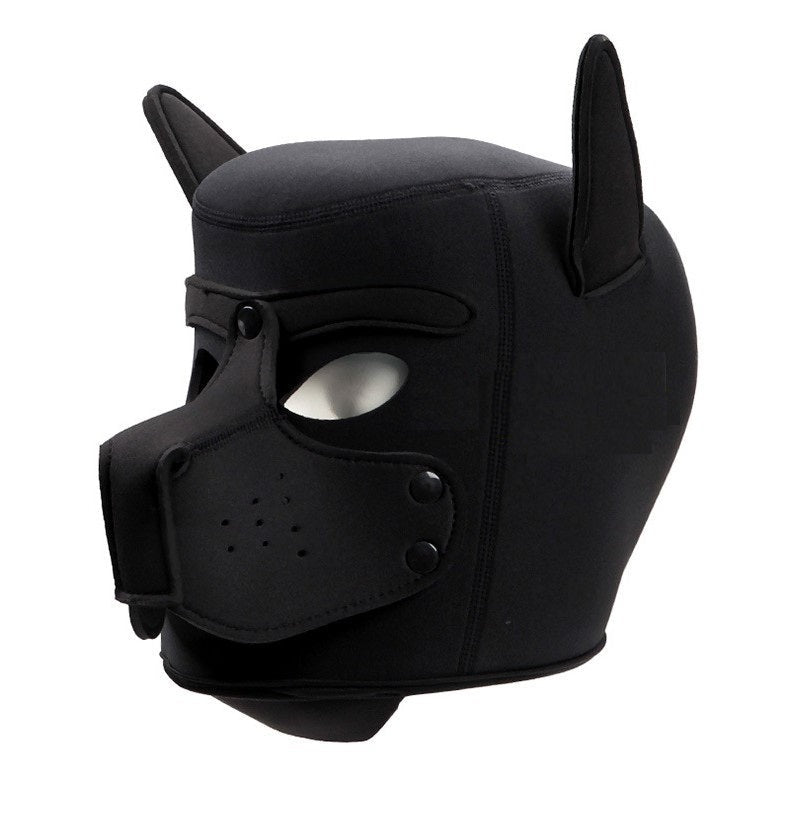 Colored Puppy Play Mask Black