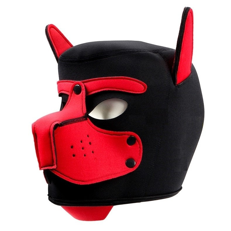 Colored Puppy Play Mask Black And Red