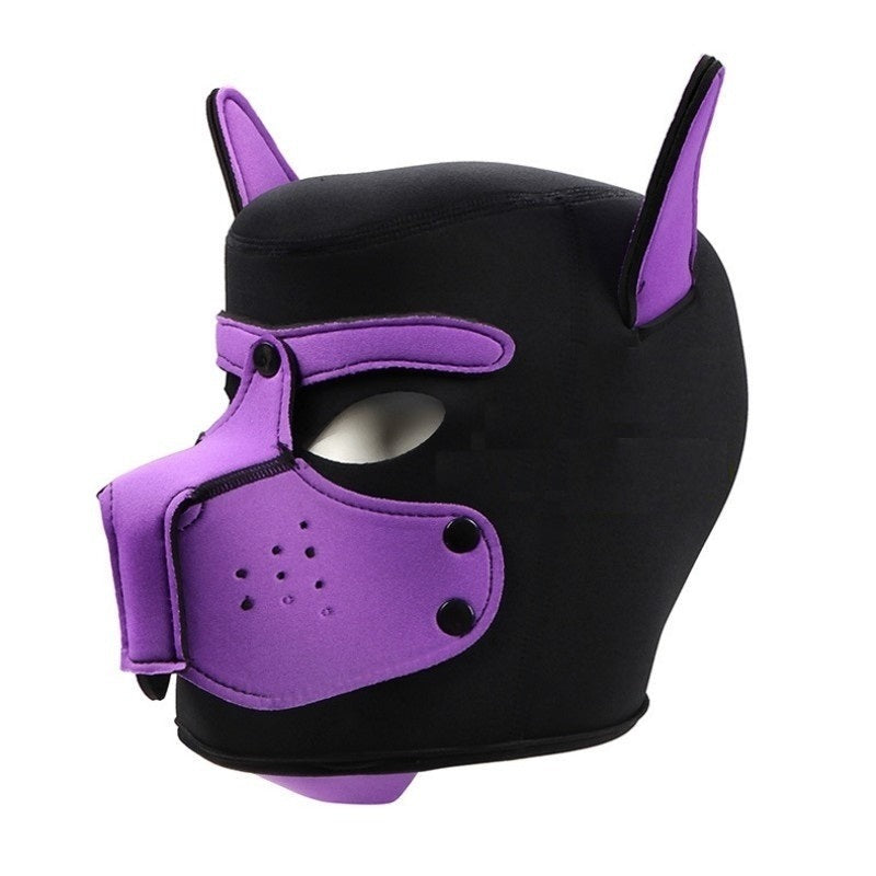 Colored Puppy Play Mask Black And Purple