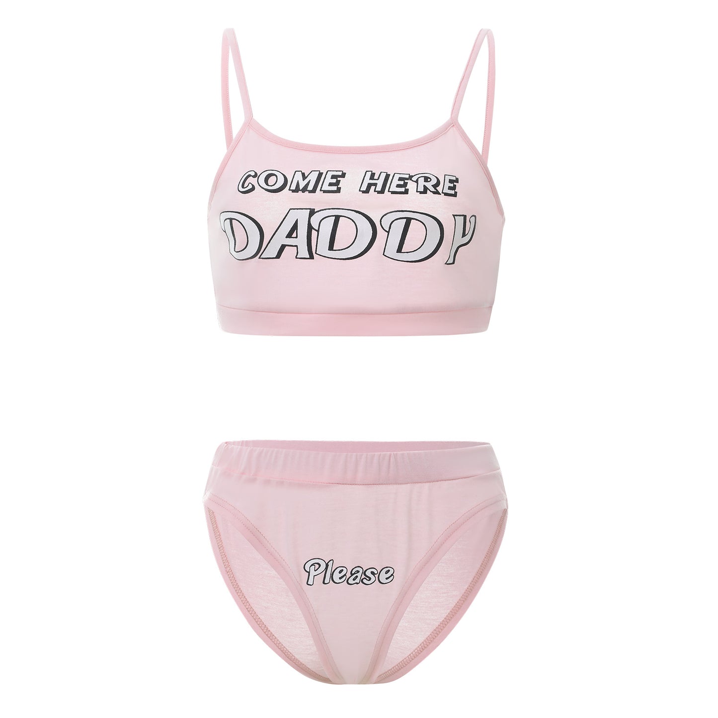 Come here Daddy Top and Panties Set Pink