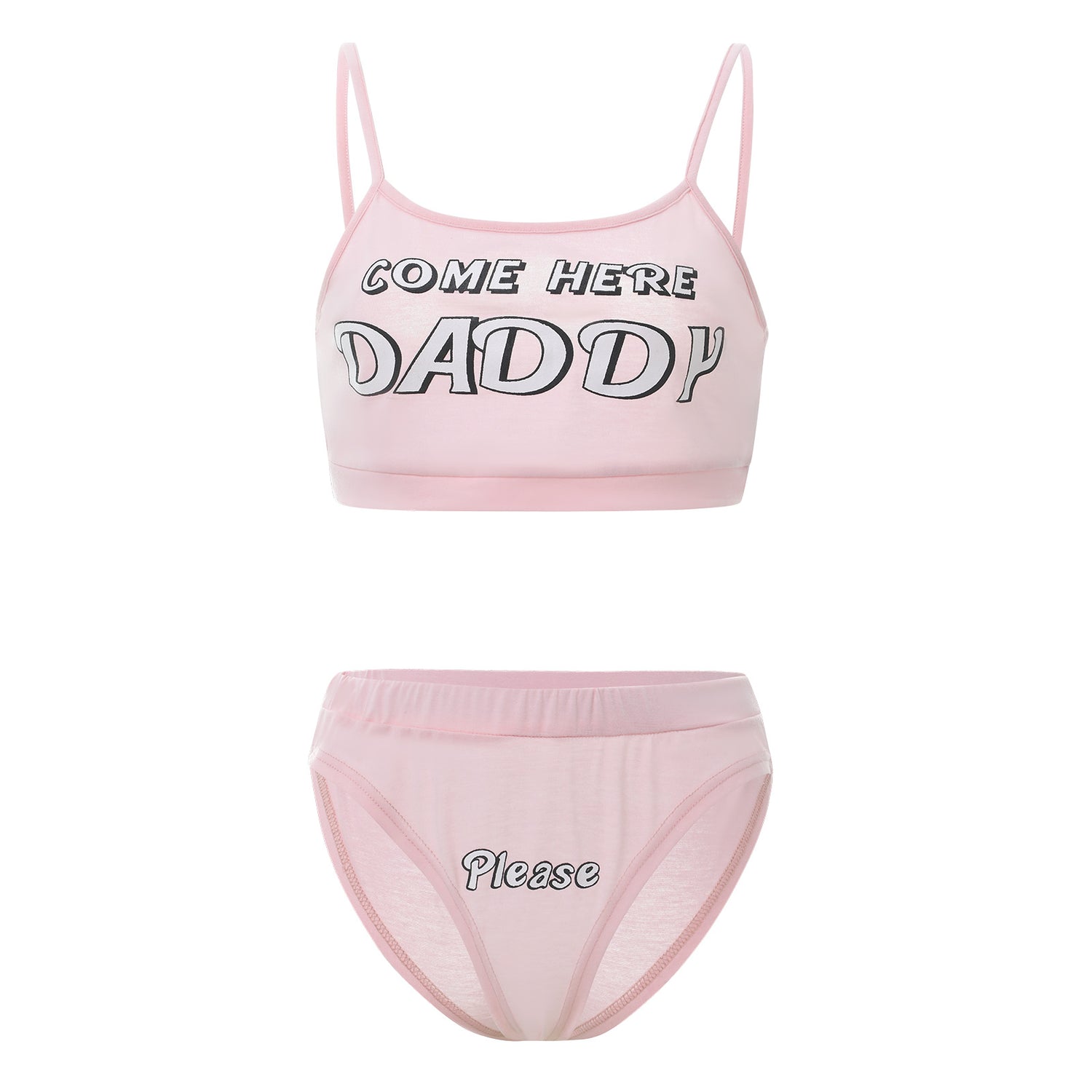 Come here Daddy Top and Panties Set Pink