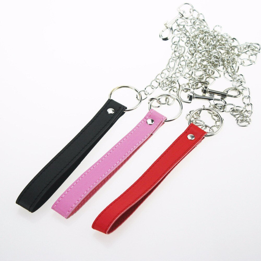 Leather Chained Leash Set