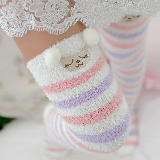 Sleepy Lamb Striped Stockings