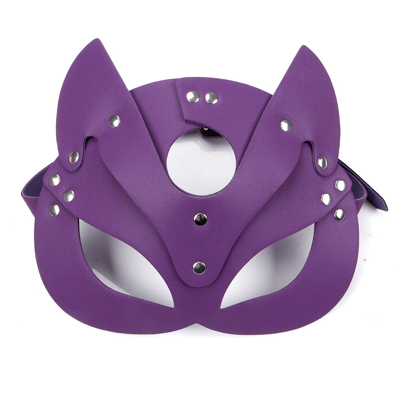 Leather Cat Mask Purple