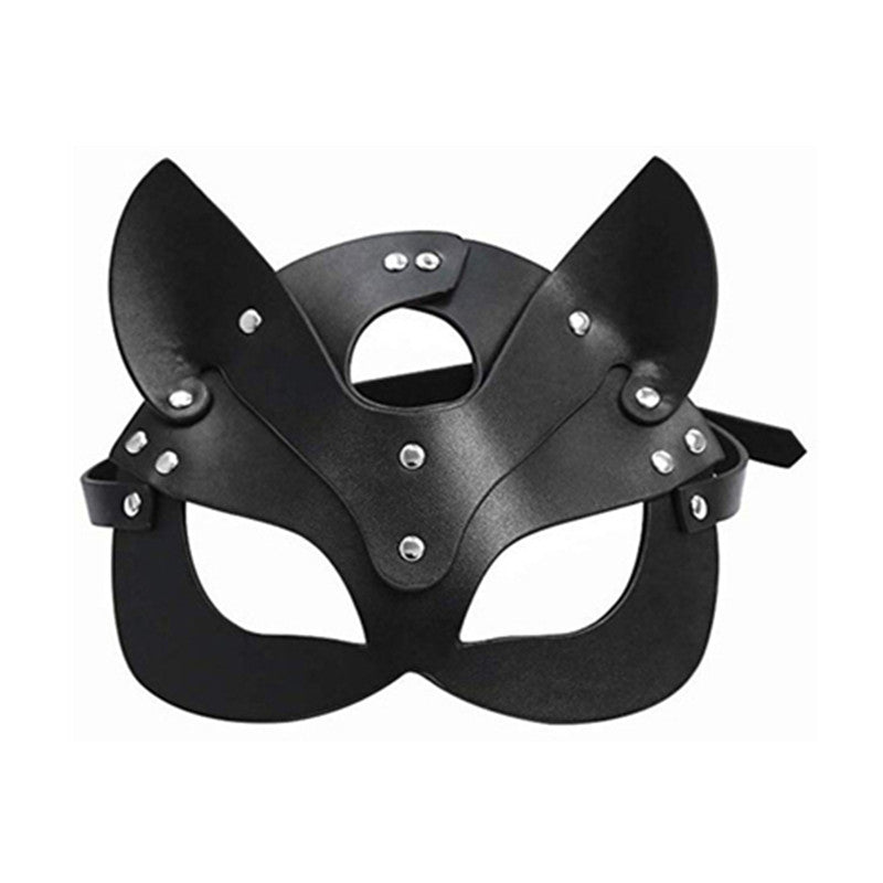Leather Cat Mask Black