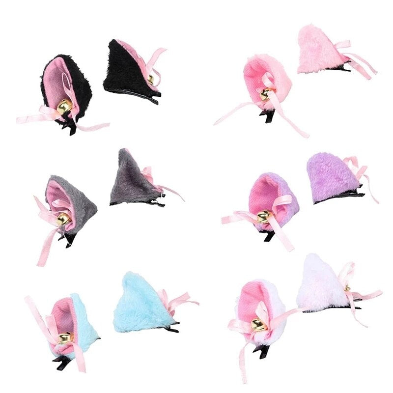 Clip Cat Ears With Bells Set