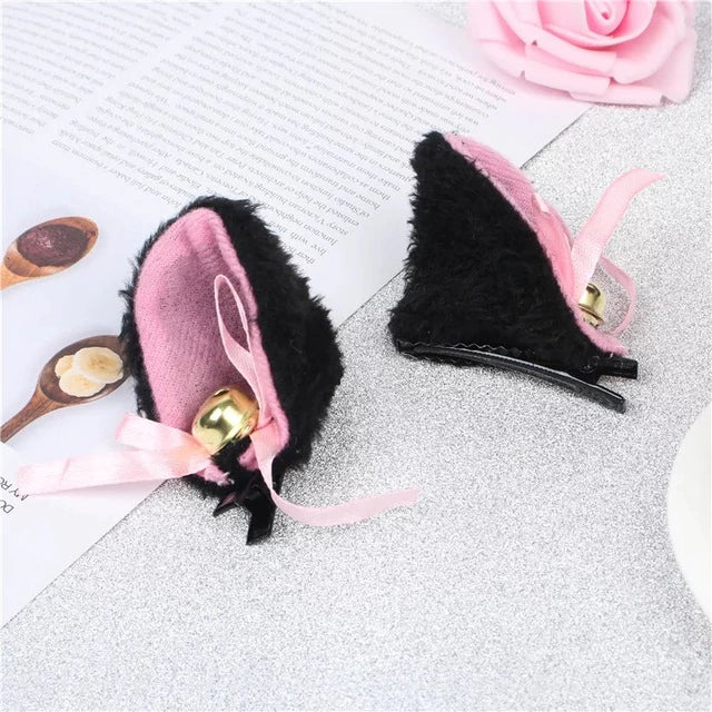 Clip Cat Ears With Bells Black