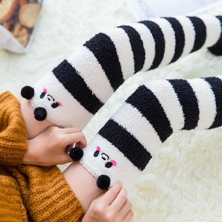 Panda Striped Stockings Close Up