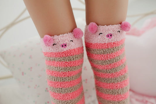 Piggy Striped Stockings Close Up