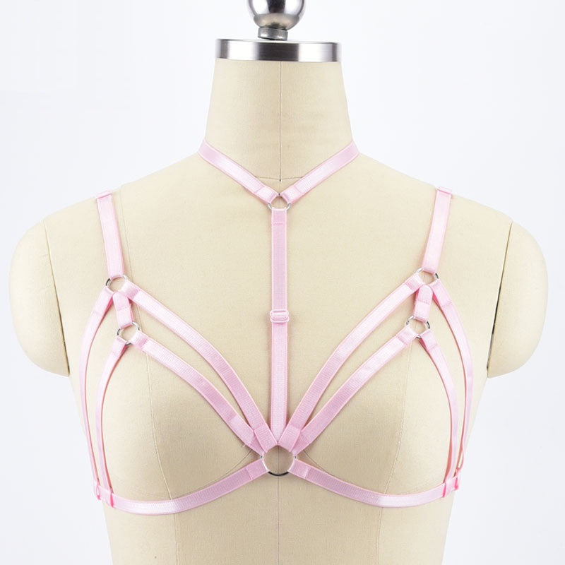 Ringed Pattern Harness Light Pink