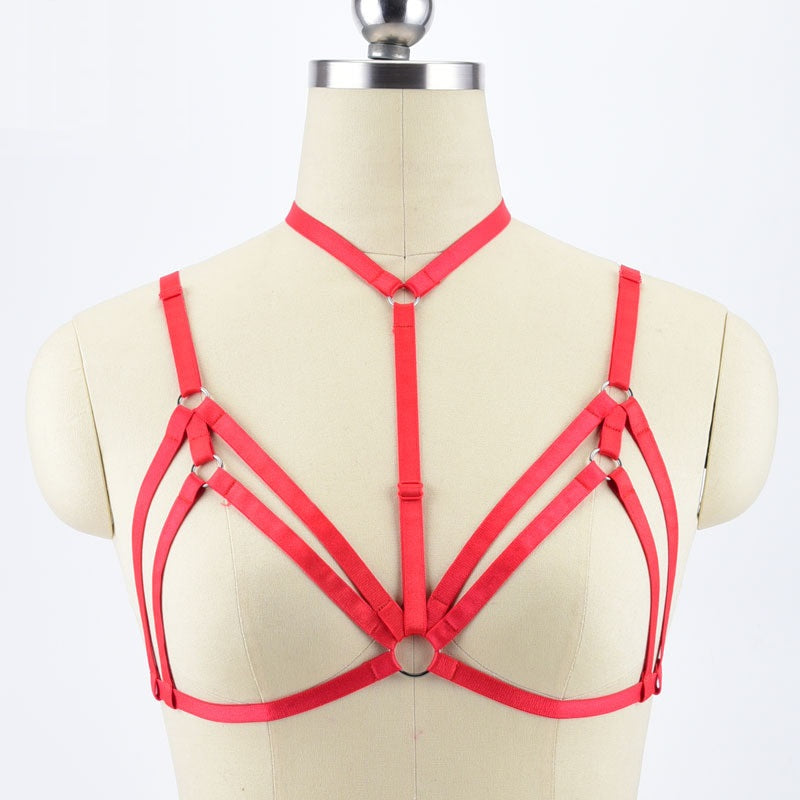 Ringed Pattern Harness Red