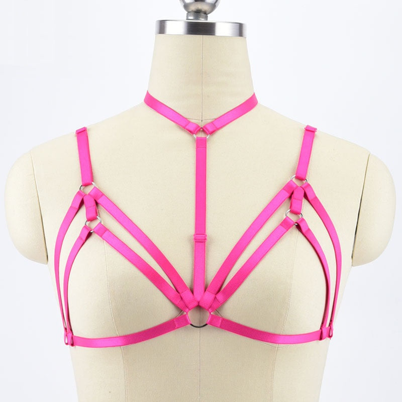 Ringed Pattern Harness Pink