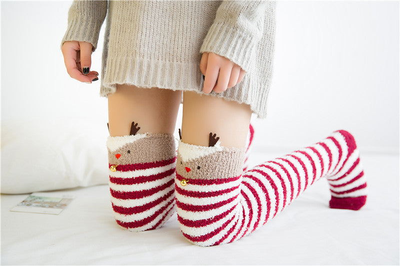 Reindeer Red Stripe Stockings Pose