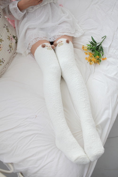 Sheep Thigh High Stockings Front Side