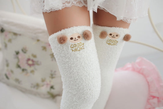 Sheep Thigh High Stockings Close Up