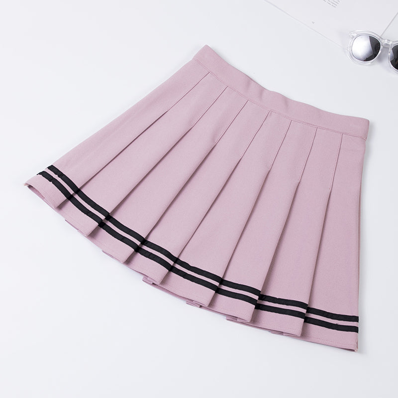 Tennis Skirt Pink Black Stripes
