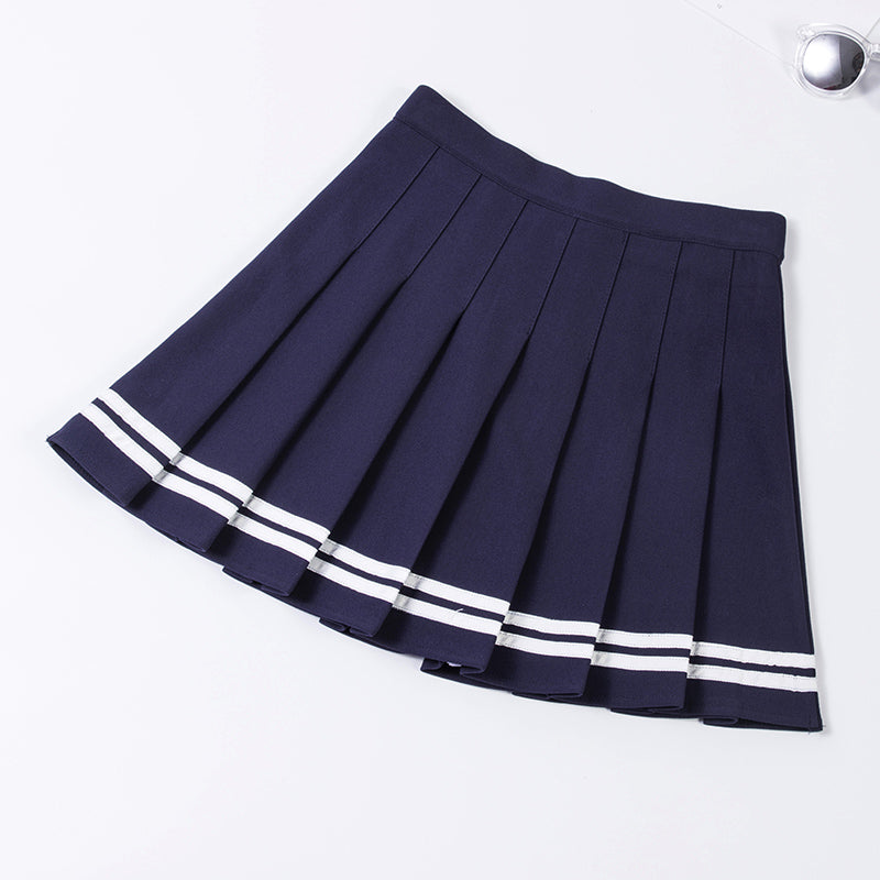 Tennis Skirt Blue White Stripes 