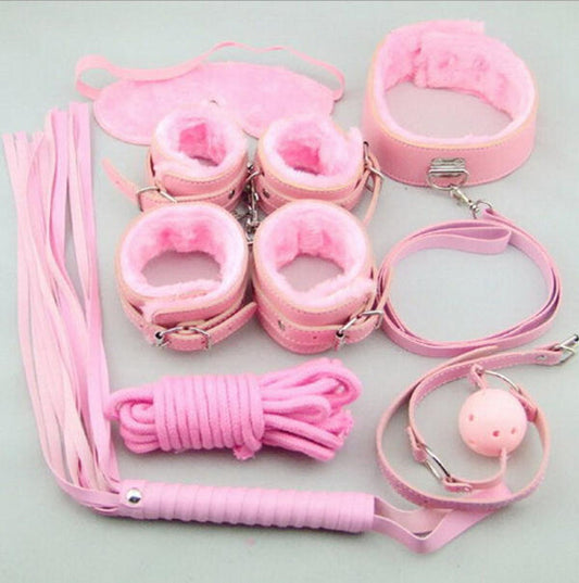 BDSM Restraint Set Seven Pieces Pink