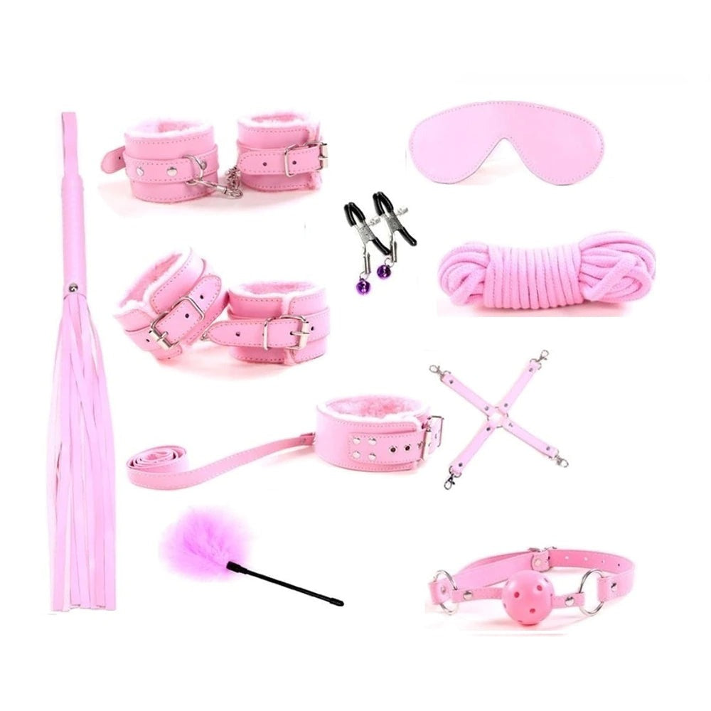 BDSM Restraint Set 10 Pieces Pink Details