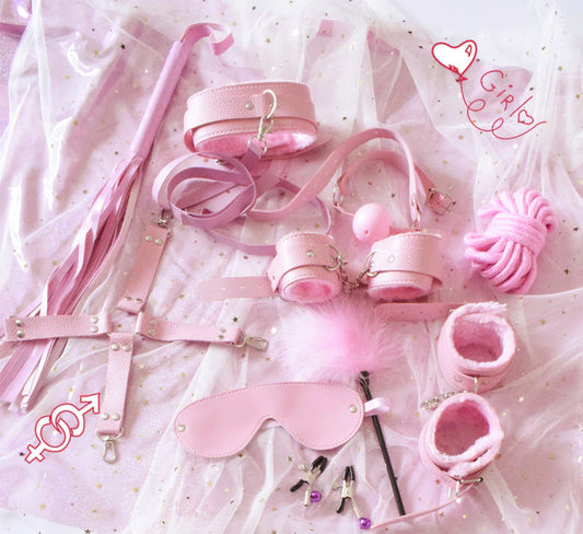 BDSM Restraint Set 10 Pieces Pink