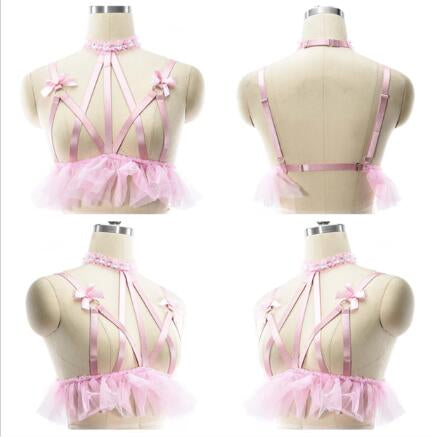 Ruffle Bowtie Harness Top